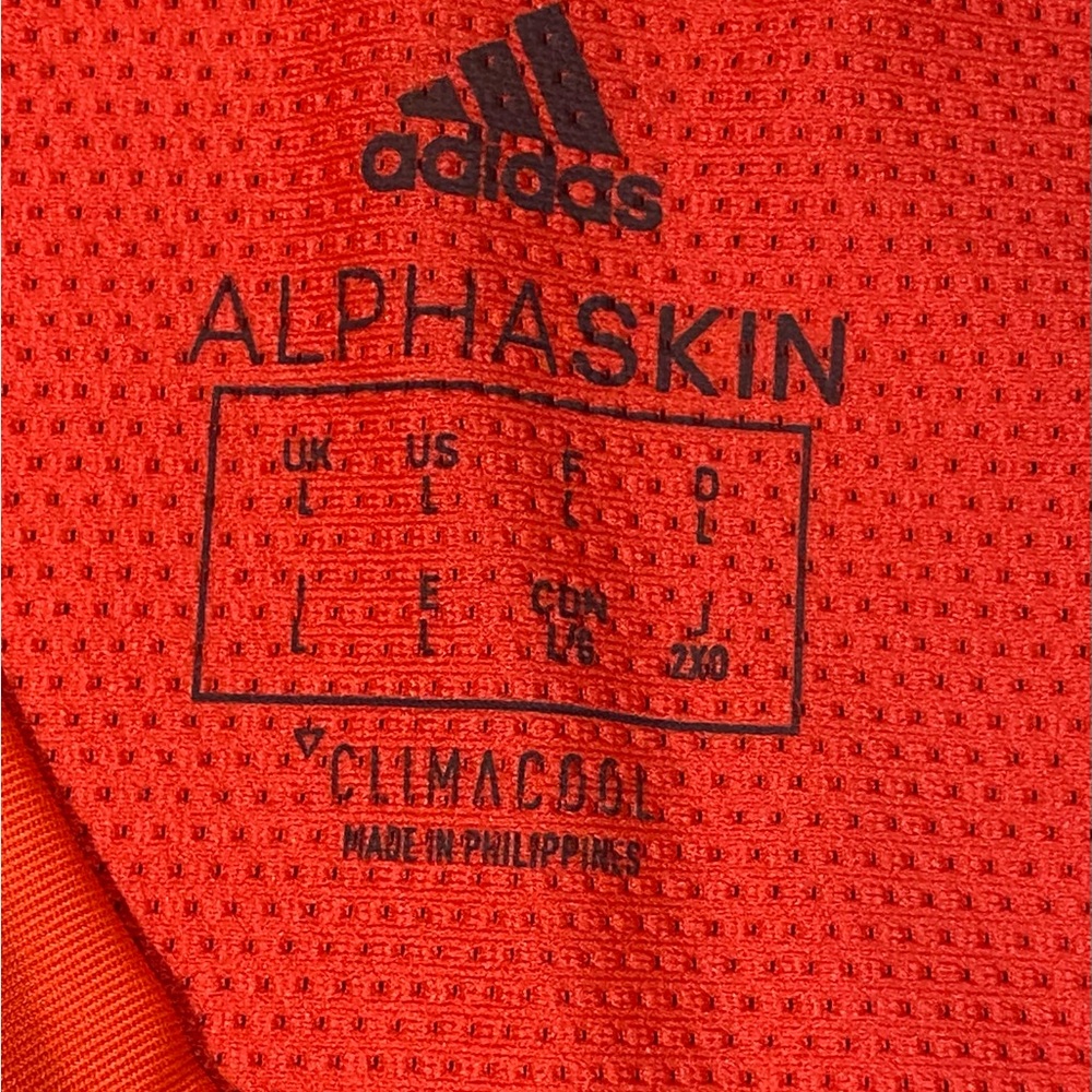 adidas Alphaskin Short-Sleeve Athletic Jersey, Ruby Red, size L, NWT - Picture 6 of 9